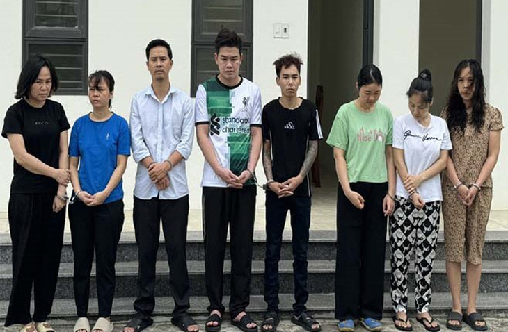 Các bị can vừa bị bắt tạm giam - Ảnh: Công an tỉnh Thanh Hóa cung cấp
