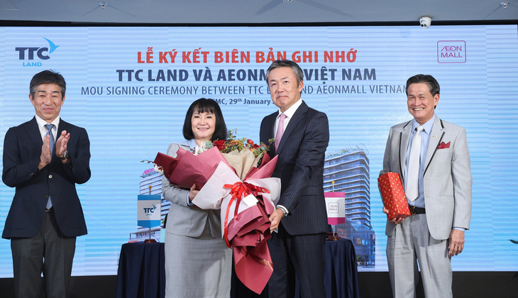 TTC Land đã nỗ lực đàm phán, làm việc với Aeon Mall Việt Nam để ký kết biên bản ghi nhớ hợp tác thuê tổng khối thương mại tại dự án TTC Plaza Đà Nẵng - Ảnh: Đ.H