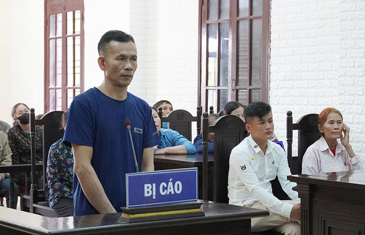 Đàm Xuân Chí tại phiên tòa xét xử sơ thẩm hành vi giết người 25 năm trước - Ảnh: D.C.H