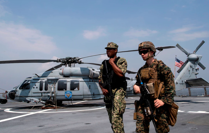 Lực lượng Hải quân Mỹ tại vịnh Manila, Philippines năm 2019 - Ảnh: AFP