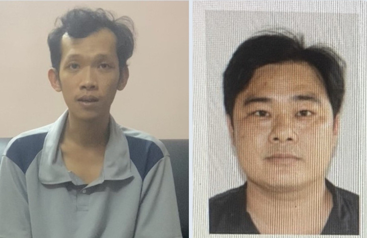 Từ trái sang: Hưng (nghi phạm vừa bị bắt) và Nhi (nghi phạm đang lẩn trốn tại Campuchia) - Ảnh: C.A.