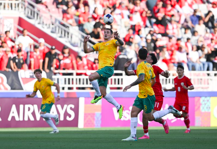 U23 Úc dùng bóng bổng nhiều nhưng không hiệu quả - Ảnh: AFC