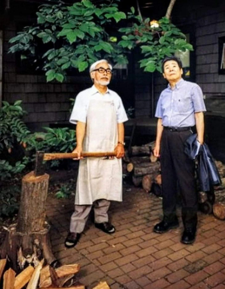 Chân dung Hayao Miyazaki và cố họa sĩ Isao Takahata, hai nhà thiên tài đã gây dựng Studio Ghibli - Ảnh: Studio Ghibli