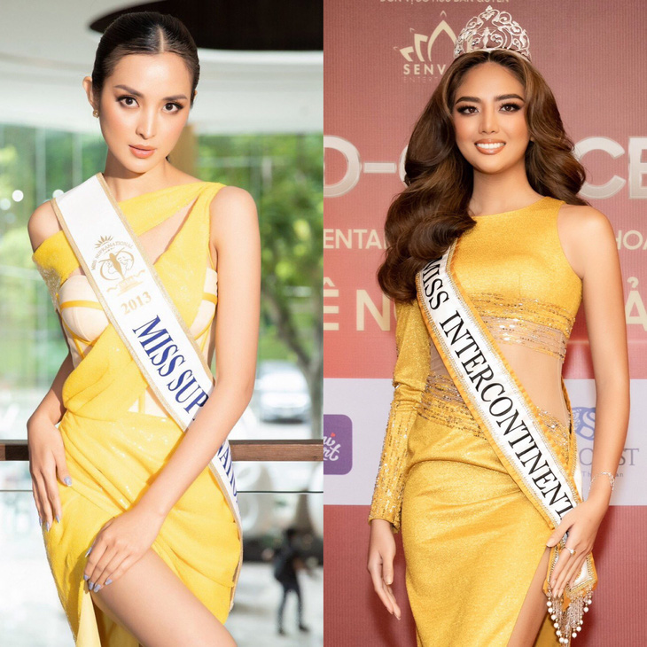 Hoa hậu Siêu quốc gia thế giới 2013 Mutya Datul (bìa trái) và Hoa hậu Liên lục địa 2021 Cinderella Faye Obeñita làm giám khảo Hoa hậu Doanh nhân quốc tế - Ảnh: BTC
