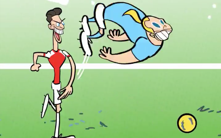 Highlights trận Man City - Arsenal phiên bản phim hoạt hình