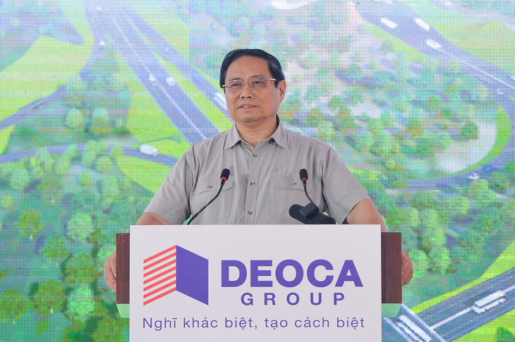 Thủ tướng Phạm Minh Chính phát biểu khởi công cao tốc Hữu Nghị - Chi Lăng - Ảnh: HÀ QUÂN
