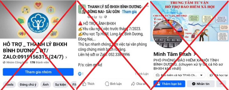 Page giả mạo để lừa đảo người dân - Ảnh: BHXH Việt Nam cung cấp