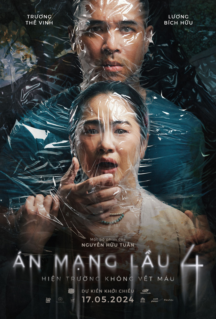 Teaser poster phim Án mạng lầu 4 với hình ảnh "nghẹt thở" của Lương Bích Hữu và Trương Thế Vinh.