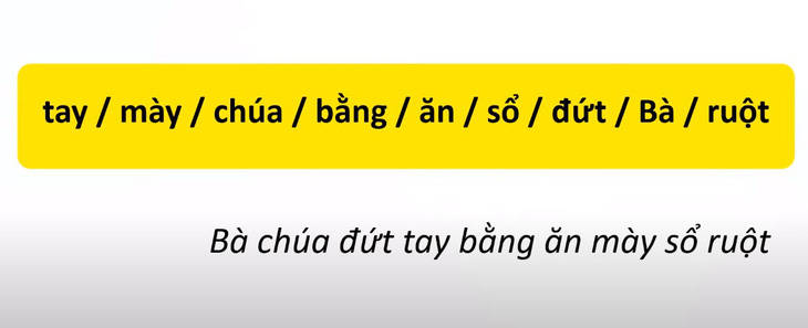 Thử tài tiếng Việt: Sắp xếp các từ sau thành câu có nghĩa (P74)- Ảnh 2.