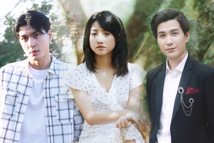 Mối tình rắc rối giữa Nhi (giữa), Hoàng (trái) và ông Chao trong phim Ước mình cùng bay - Ảnh: ĐPCC