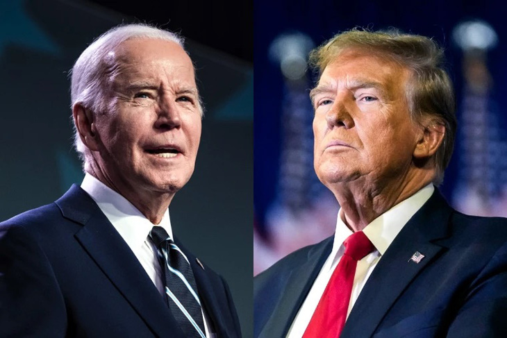Tổng thống Mỹ Joe Biden và ứng viên Đảng Cộng hòa Donald Trump - Ảnh: NBC NEWS