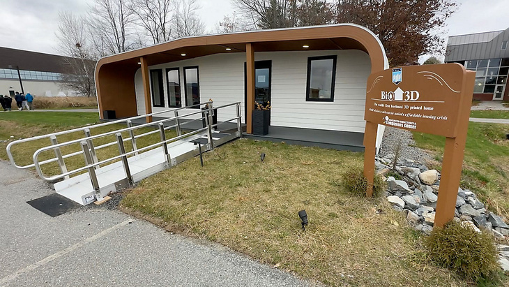 Ngôi nhà in 3D đầu tiên của Đại học Maine ngày 12/10/2023 tại Orono, Maine. Ảnh: AP