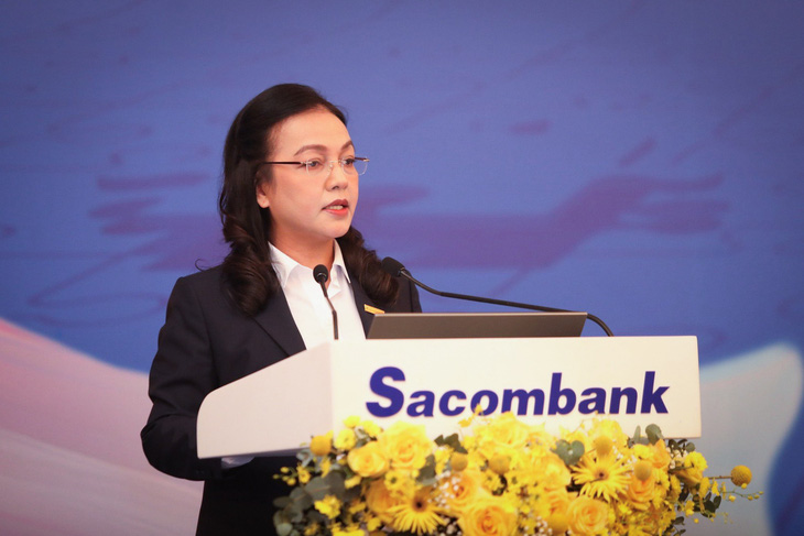 Bà Nguyễn Đức Thạch Diễm, phó chủ tịch thường trực hội đồng quản trị kiêm tổng giám đốc Sacombank - Ảnh: PHƯƠNG QUYÊN