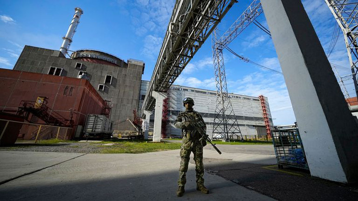 Nhà máy điện hạt nhân Zaporizhzhia ở thành phố Enerhodar, thuộc tỉnh Zaporizhzhia, miền nam Ukraine - Ảnh: SKY NEWS