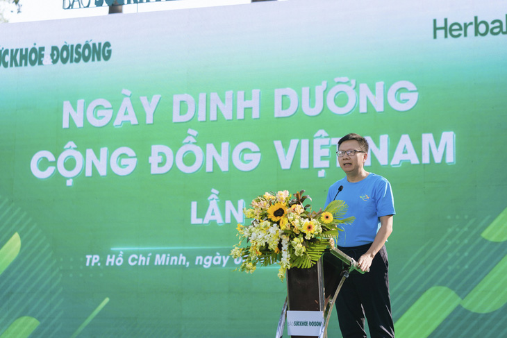 Ông Vũ Văn Thắng - Tổng giám đốc Herbalife Việt Nam và Campuchia - phát biểu tại Ngày hội Dinh dưỡng cộng đồng Việt Nam