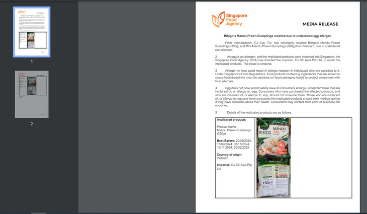 Lưu ý về nhãn mác với thực phẩm Việt Nam xuất khẩu vào thị trường Singapore- Ảnh 1.