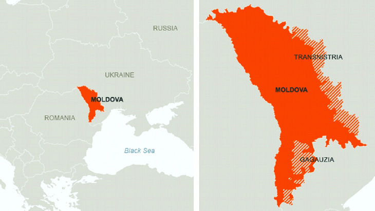 Moldova và hai vùng phức tạp Transnistria và Gagauzia. Ảnh: Fomoso.org