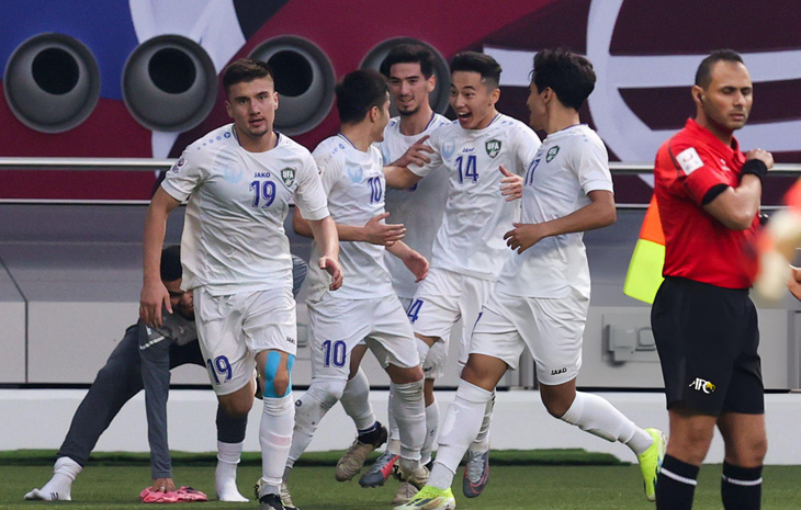 Niềm vui của các cầu thủ U23 Uzbekistan - Ảnh: GETTY