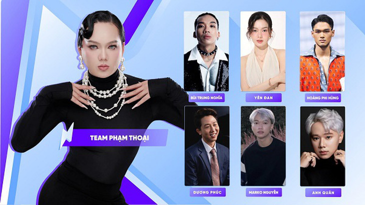 Team mentor Phạm Thoại: Bùi Trung Nghĩa, Đỗ Yên Đan, Hoàng Phi Hùng, Marko Nguyễn, Nguyễn Dương Phúc.