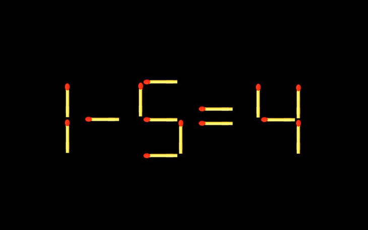 Thử tài IQ: Di chuyển một que diêm để 1-5=4 thành phép tính đúng