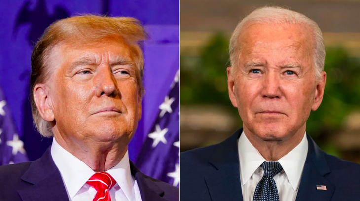 Cựu tổng thống Mỹ Donald Trump (trái) và Tổng thống Mỹ Joe Biden - Ảnh: REUTERS