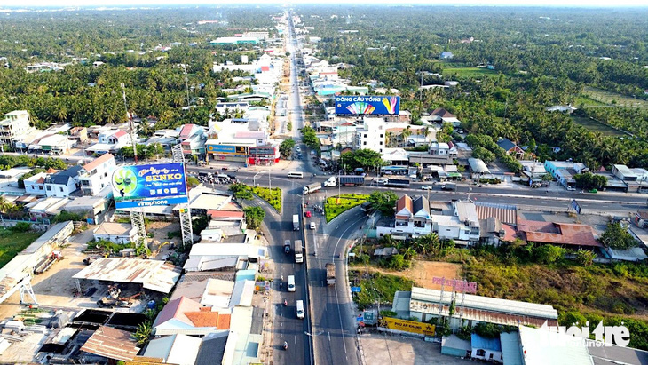 Điểm đầu của dự án cầu Rạch Miễu 2 tại ngã tư Đồng Tâm, tỉnh Tiền Giang 