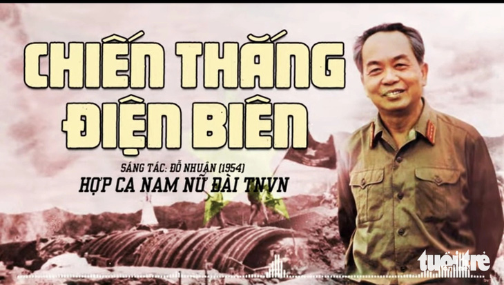 Trên mạng, file ghi âm bài Chiến thắng Điện Biên của Đài Tiếng nói Việt Nam vẫn gìn giữ tới ngày hôm nay. Đây là bài hát của nhạc sĩ Đỗ Nhuận, mà nhạc sĩ Kiều Dư cho là "tượng đài ca khúc" gắn liền với chiến thắng Điện Biên Phủ - Ảnh chụp màn hình: LINH ĐOAN