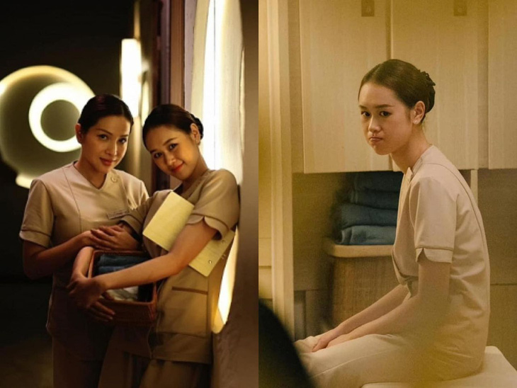 Quỳnh Anh thủ vai Diễm, đồng nghiệp của Mai (Phương Anh Đào) và Trinh (Khả Như) trong phim Mai