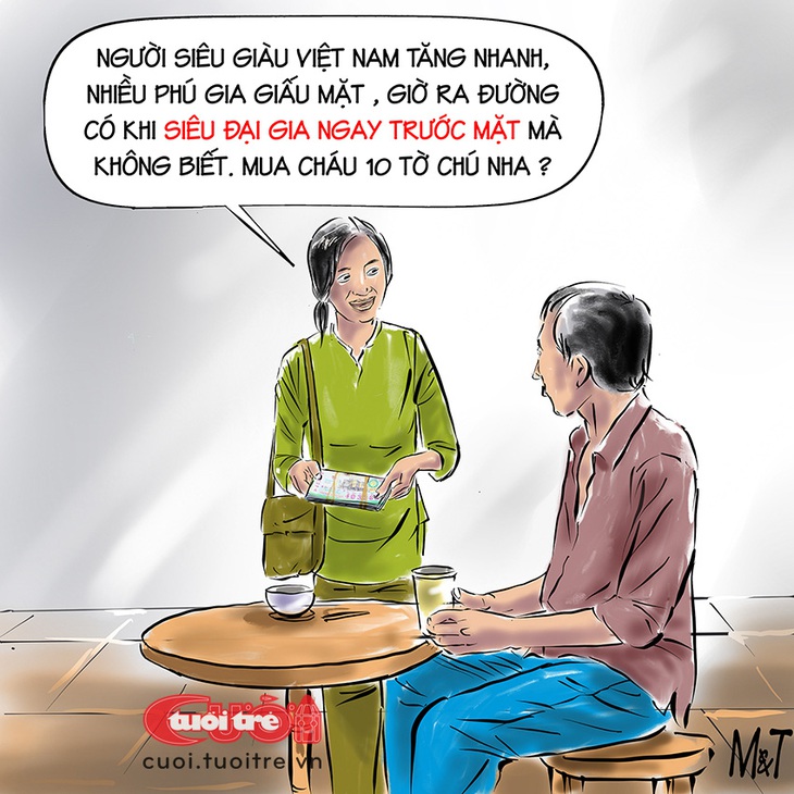 Hãy tự biến mình thành người siêu giàu - Tranh: Đỗ Minh Tuấn 