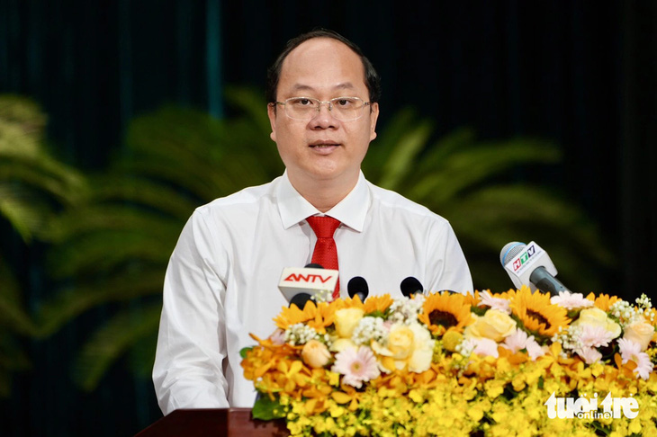 Phó bí thư Thường trực Thành ủy TP.HCM Nguyễn Hồ Hải phát biểu chỉ đạo tại hội nghị - Ảnh: HỮU HẠNH