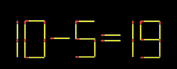Thử tài IQ: Di chuyển một que diêm để 10-5=19 thành phép tính đúng- Ảnh 1.