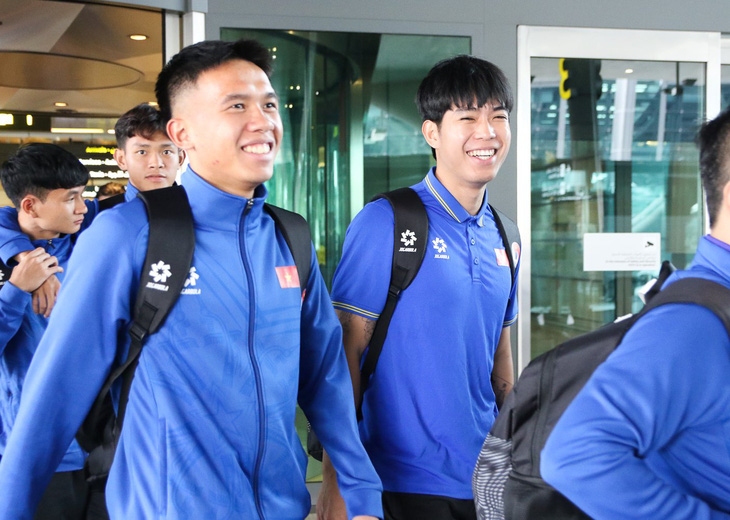 Tinh thần của toàn đội U23 Việt Nam rất tốt sau khi đặt chân đến Qatar - Ảnh: VFF