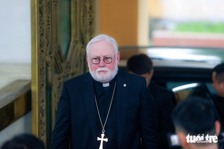 Ngoại trưởng Tòa thánh Vatican, Tổng giám mục Paul Richard Gallagher tại Hà Nội chiều 9-4 - Ảnh: NGUYỄN KHÁNH