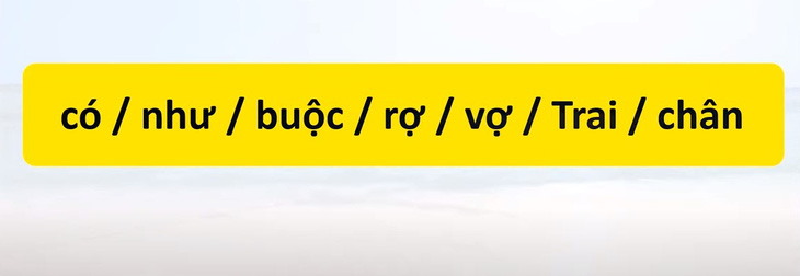 Thử tài tiếng Việt: Sắp xếp các từ sau thành câu có nghĩa (P59)- Ảnh 1.