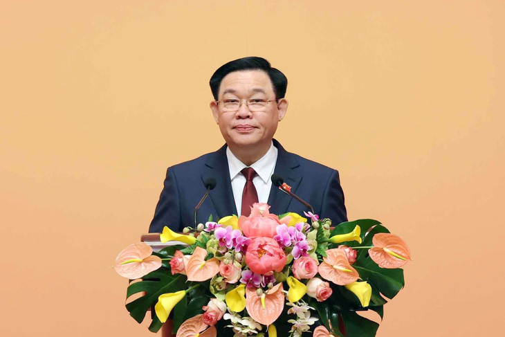 Chủ tịch Quốc hội Vương Đình Huệ phát biểu - Ảnh: TTXVN