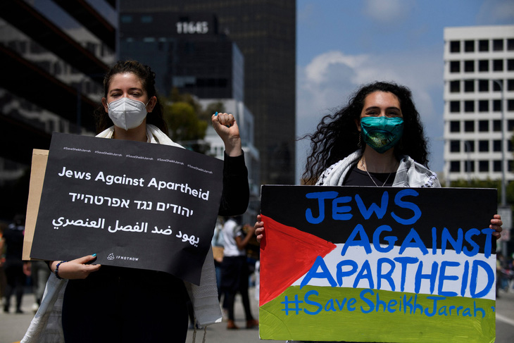 Trong số những người biểu ở Mỹ phản đối chiến tranh Gaza, có cả người Do Thái. Ảnh: AFP
