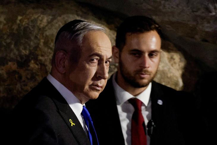 Thủ tướng Israel Benjamin Netanyahu tại lễ tưởng niệm các nạn nhân Do Thái bị sát hại trong Chiến tranh thế giới thứ hai ngày 6-5 - Ảnh: REUTERS