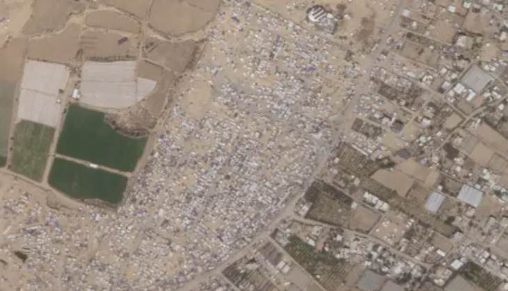 Hình ảnh vệ tinh chụp các khu lều trại ở Rafah ngày 5-5 - Ảnh: PLANET LABS