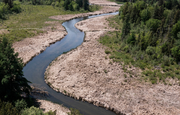 Sông Straight, Minnesota gần cạn kiệt vào tháng 9-2023 - Ảnh: mnprairieroots.com