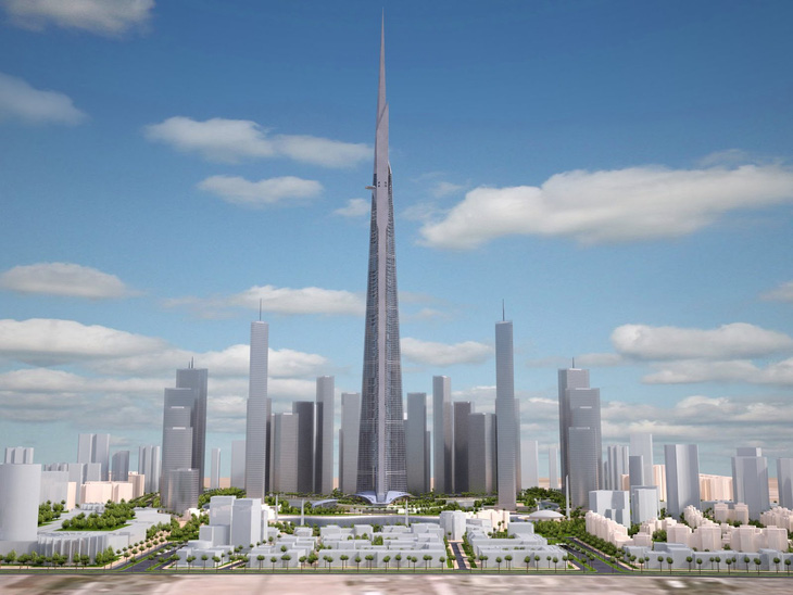 Tháp Jeddah (giữa) nếu hoàn thành sẽ chính thức trở thành tòa nhà cao nhất thế giới - Ảnh: REAL ESTATE GURU