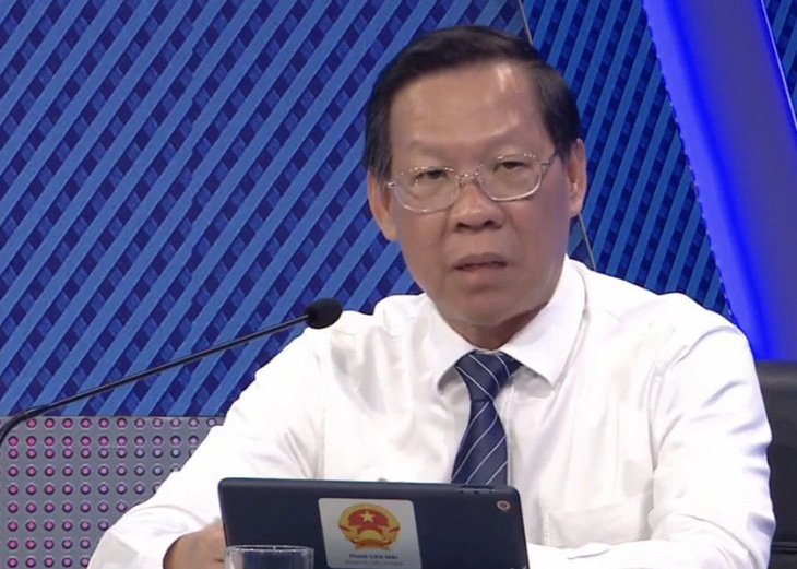Chủ tịch UBND TP.HCM Phan Văn Mãi chia sẻ tại chương trình - Ảnh: Chụp màn hình