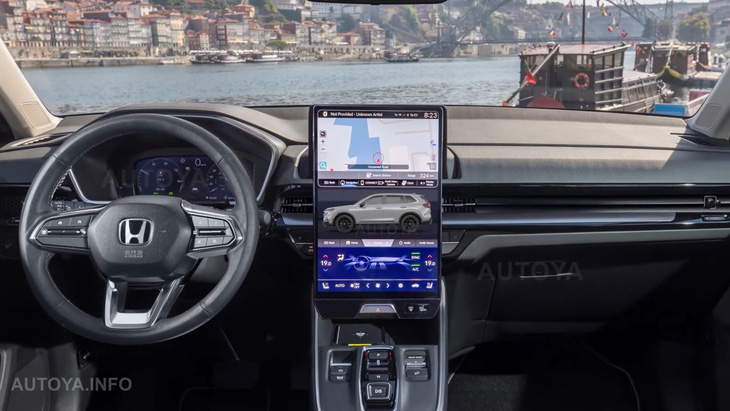 AutoYa dự đoán Honda sẽ đổi giao diện màn hình từ dạng ngang hiện tại sang dạng dọc cho CR-V facelift, tuy nhiên đây là cách thiết kế được Ford ưa chuộng nhiều hơn là Honda - Ảnh: AutoYa