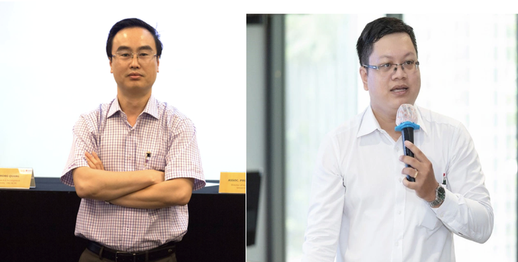 Dữ liệu một số bài báo khoa học của GS.TS Võ Xuân Vinh (bên trái) và PGS.TS Phạm Quang Huy hiện không còn trên thư viện UEH - Ảnh: UEH