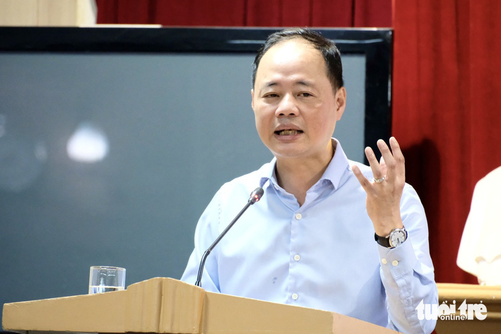Ông Trần Hồng Thái - thứ trưởng Bộ Khoa học và Công nghệ - phát biểu tại tọa đàm - Ảnh: NGUYÊN BẢO