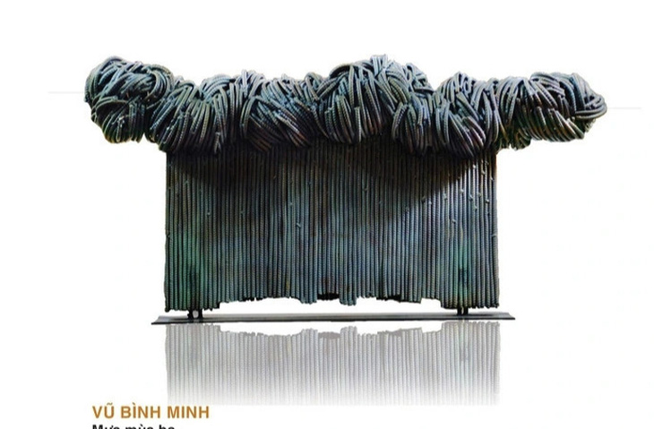 Tác phẩm điêu khắc sắt Mưa mùa hạ của Vũ Bình Minh - giải ba Festival Mỹ thuật trẻ năm 2017