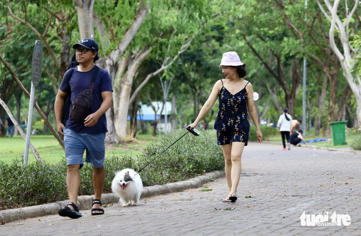 Chó thả rông chạy loạn xạ tại công viên Hồ Bán Nguyệt- Ảnh 4.