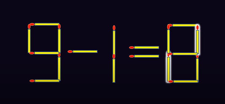 Thử tài IQ: Di chuyển hai que diêm để 8+1=5 thành phép tính đúng- Ảnh 2.