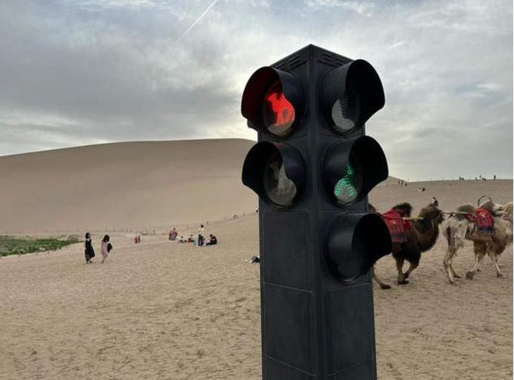 Lắp đèn giao thông cho lạc đà trong sa mạc- Ảnh 3.