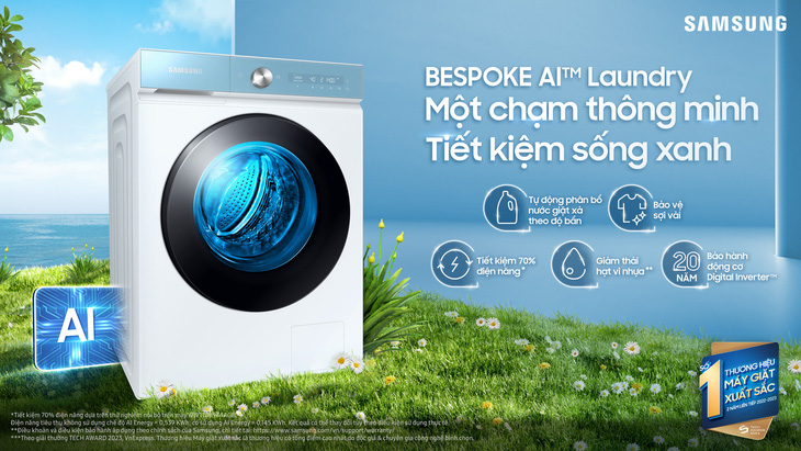 Công nghệ trên dòng máy giặt Samsung Bespoke AI giúp người dùng tiết kiệm tối ưu