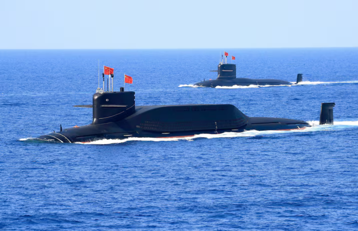 Tàu ngầm tên lửa đạn đạo lớp Jin Type 094A chạy bằng năng lượng hạt nhân của hải quân Trung Quốc - Ảnh: REUTERS